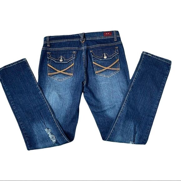 𝅺STRAIGHT Leg Distressed Jeans Size 13/14 - Picture 2 of 9